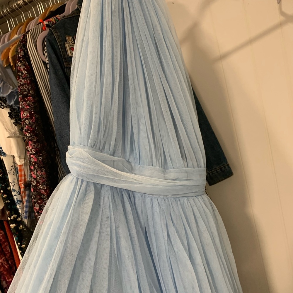ASOS Petite one shoulder tulle maxi dress Size 6P - Picture 5 of 8
